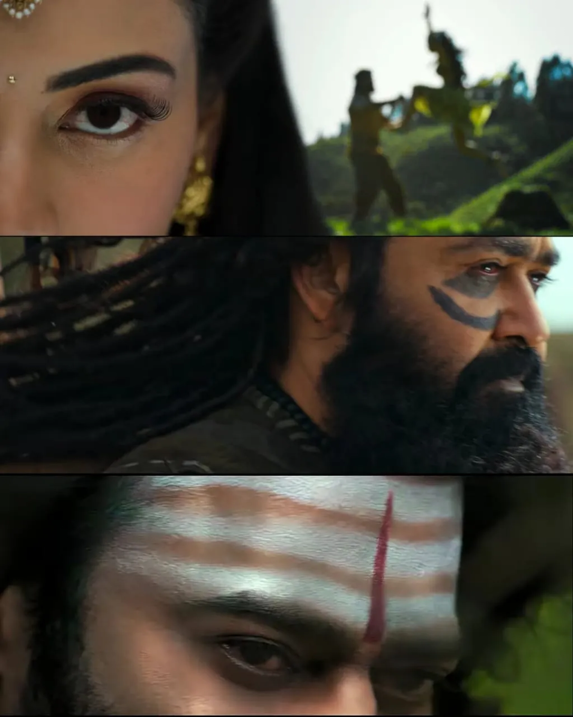 Mohanlal, Preity Mukhundhan, and Prabhas in Kannappa (2025)