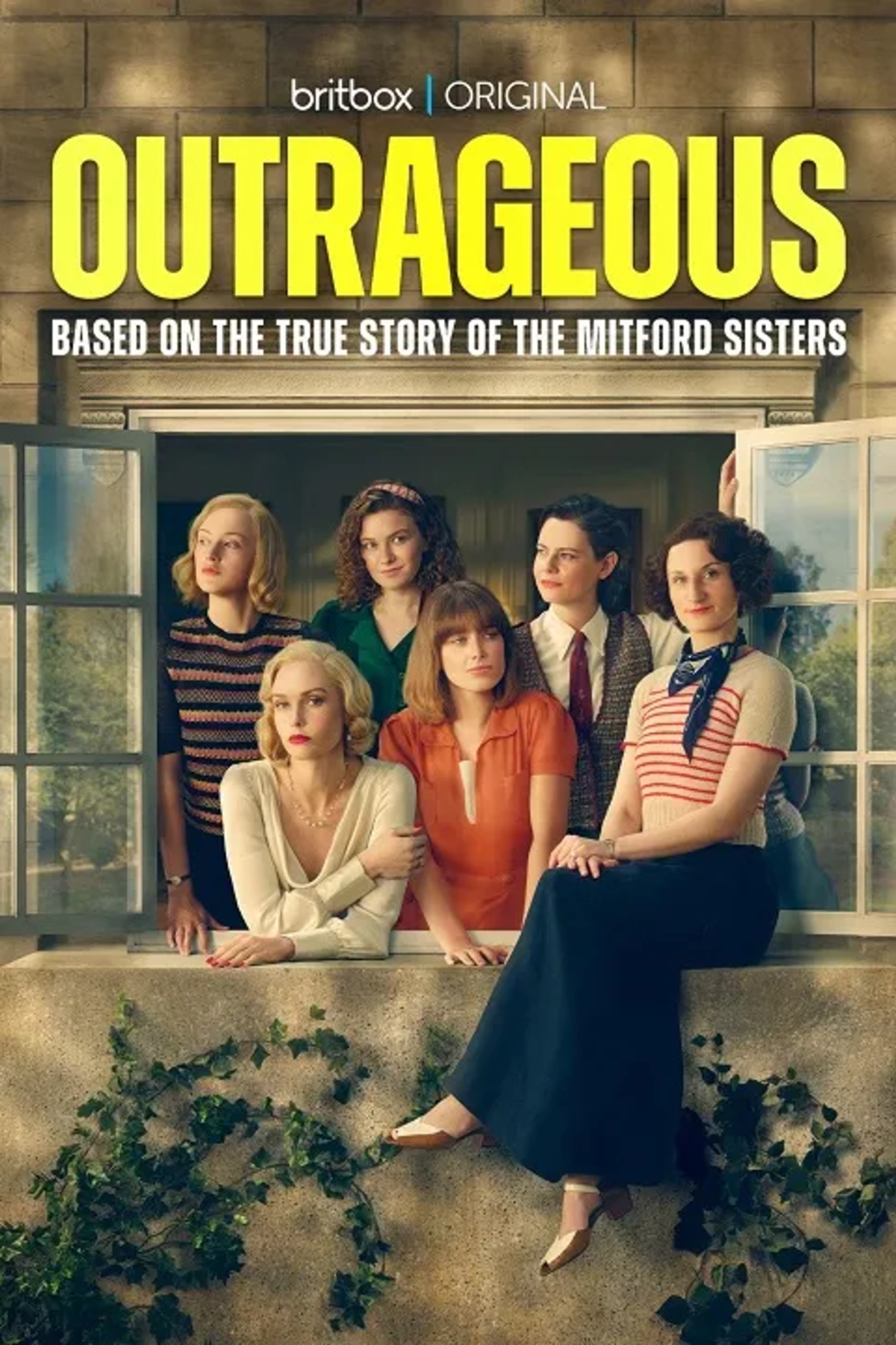 Zoe Brough, Isobel Jesper Jones, Shannon Watson, Bessie Carter, Joanna Vanderham, and Orla Hill in Outrageous (2025)