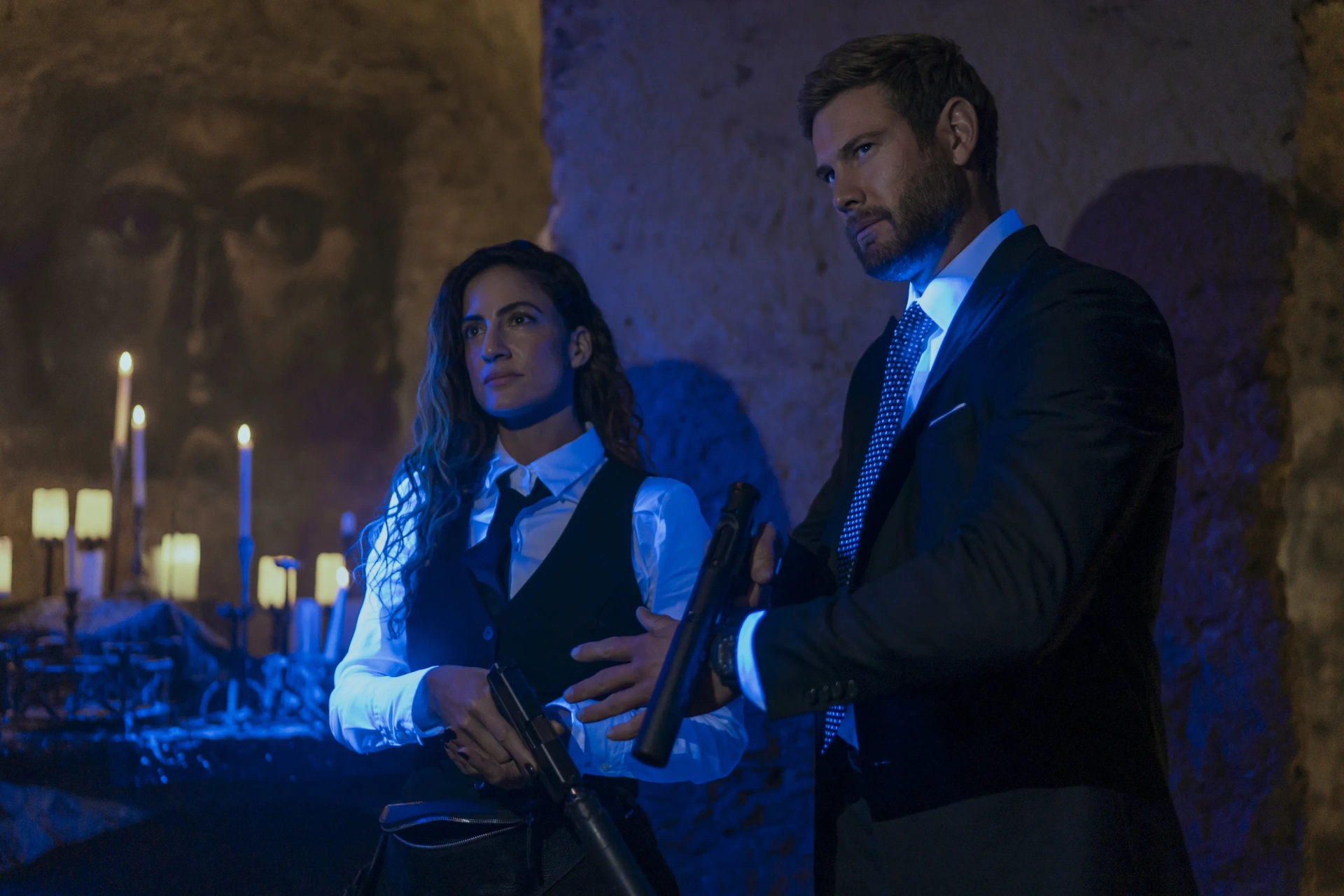 Rona-Lee Shimon and Tom Hopper in The Terminal List: Dark Wolf (2025)