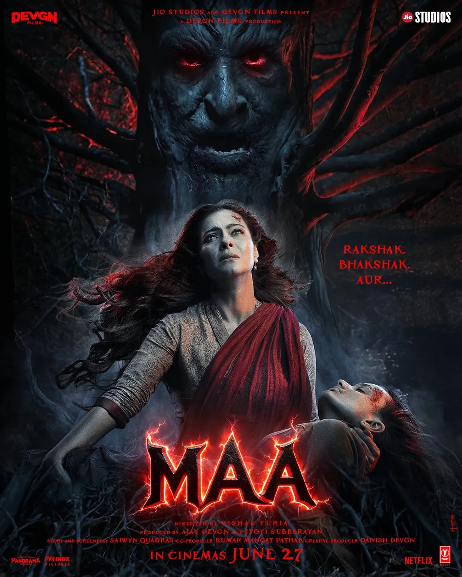 Kajol and Kherin Sharma in Maa (2025)