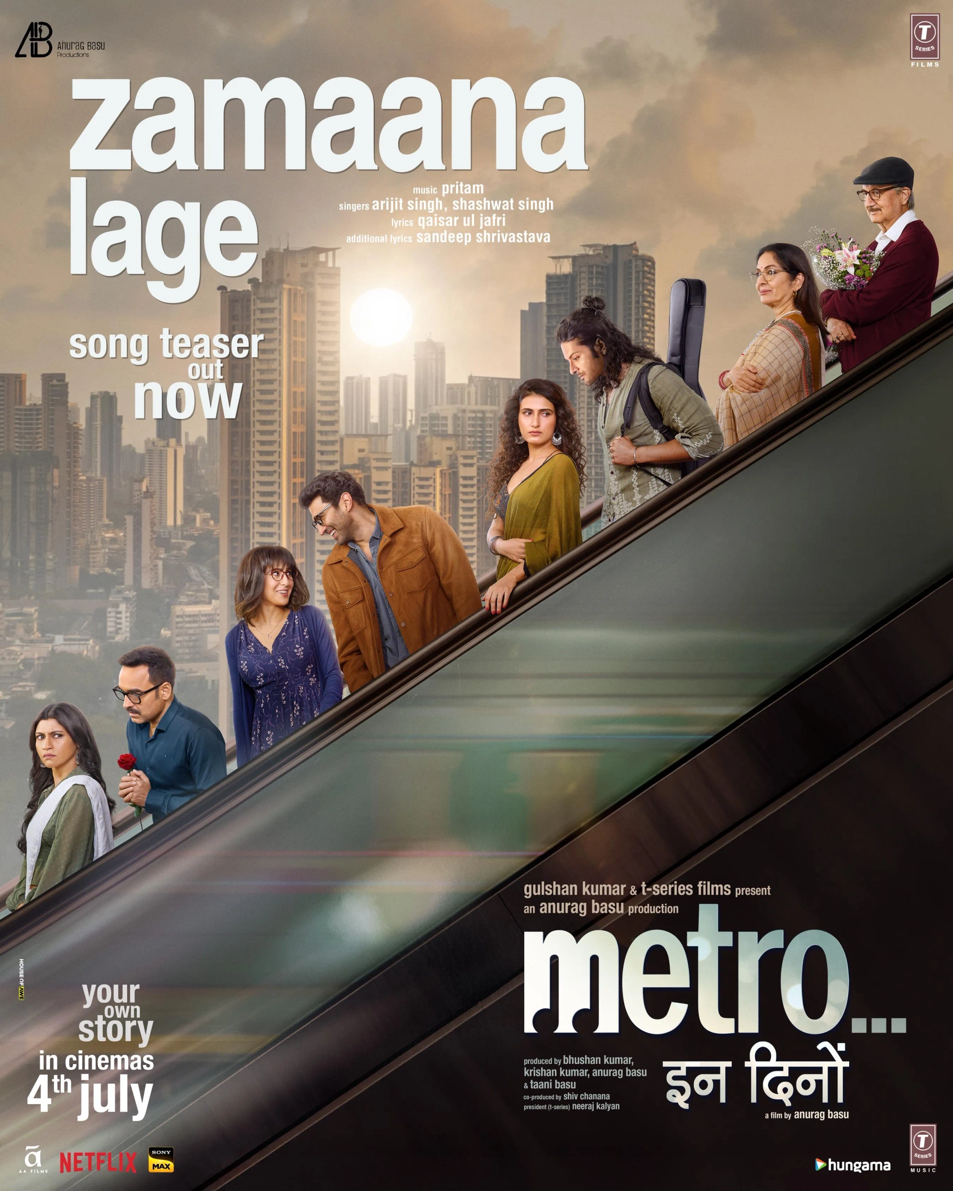 Neena Gupta, Anupam Kher, Fatima Sana Shaikh, Konkona Sen Sharma, Pankaj Tripathi, Aditya Roy Kapoor, Ali Fazal, and Sara Ali Khan in Metro in Dino (2025)