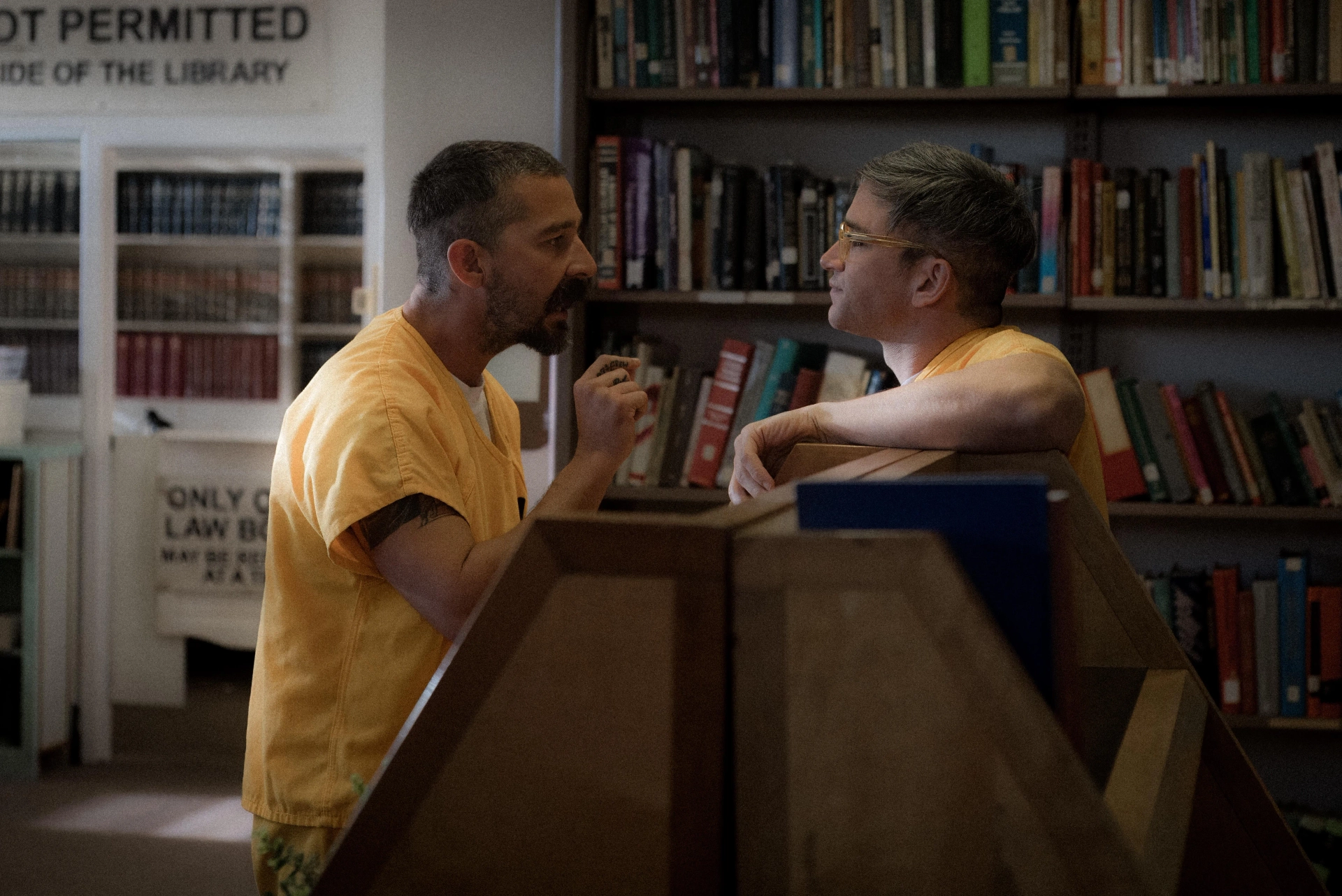 Shia LaBeouf and Evan Jonigkeit in Henry Johnson (2025)
