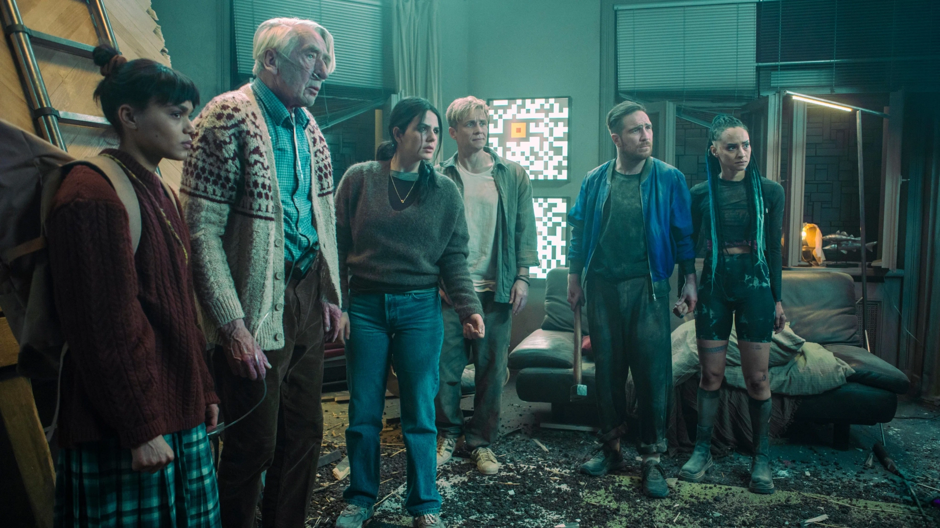 Matthias Schweighöfer, Axel Werner, Frederick Lau, Sira-Anna Faal, Ruby O. Fee, and Salber Lee Williams in Brick (2025)