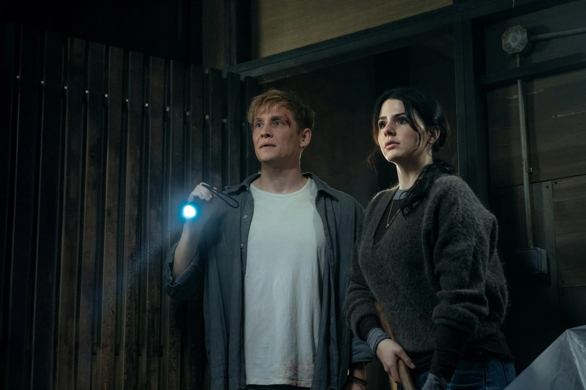 Matthias Schweighöfer and Ruby O. Fee in Brick (2025)