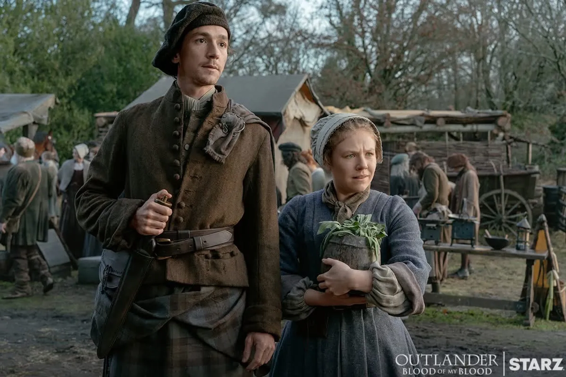 Sally Messham and Rory Alexander in Outlander: Blood of My Blood (2025)