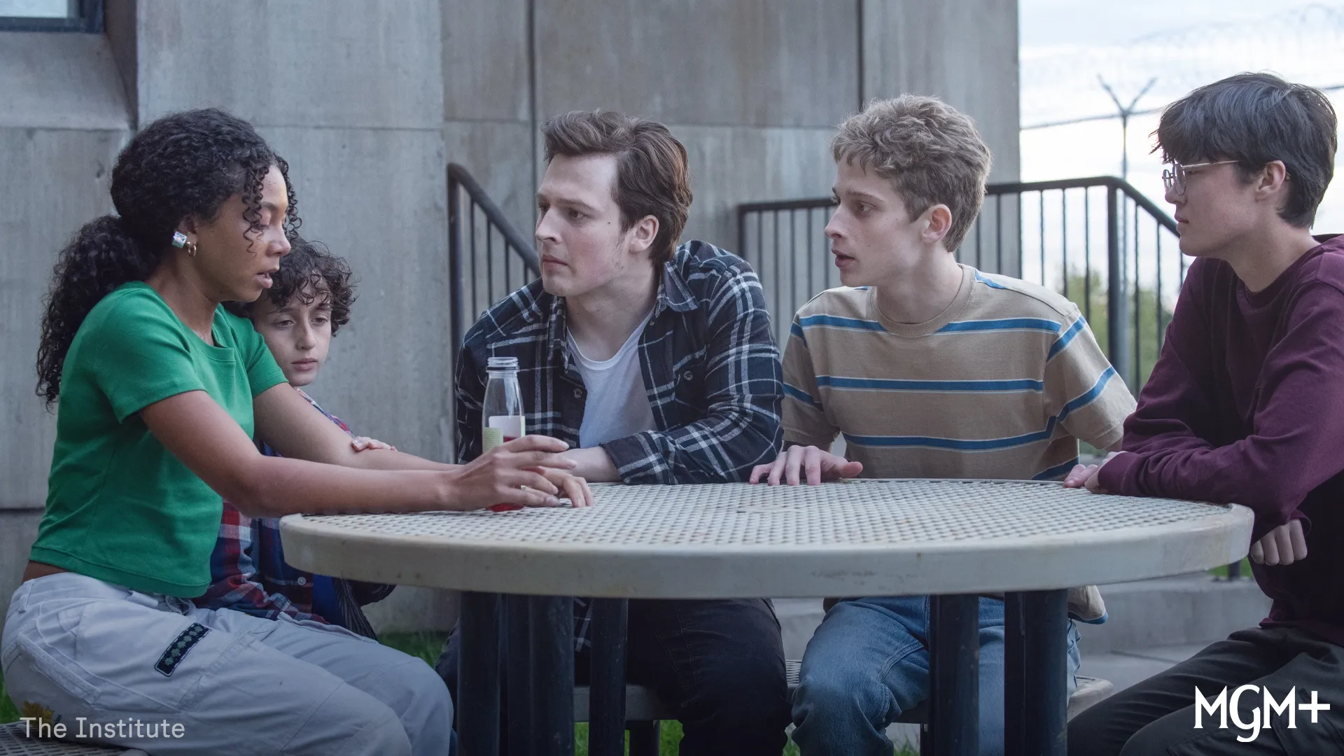 Simone Miller, Viggo Hanvelt, Fionn Laird, Arlen So, and Joe Freeman in The Institute (2025)