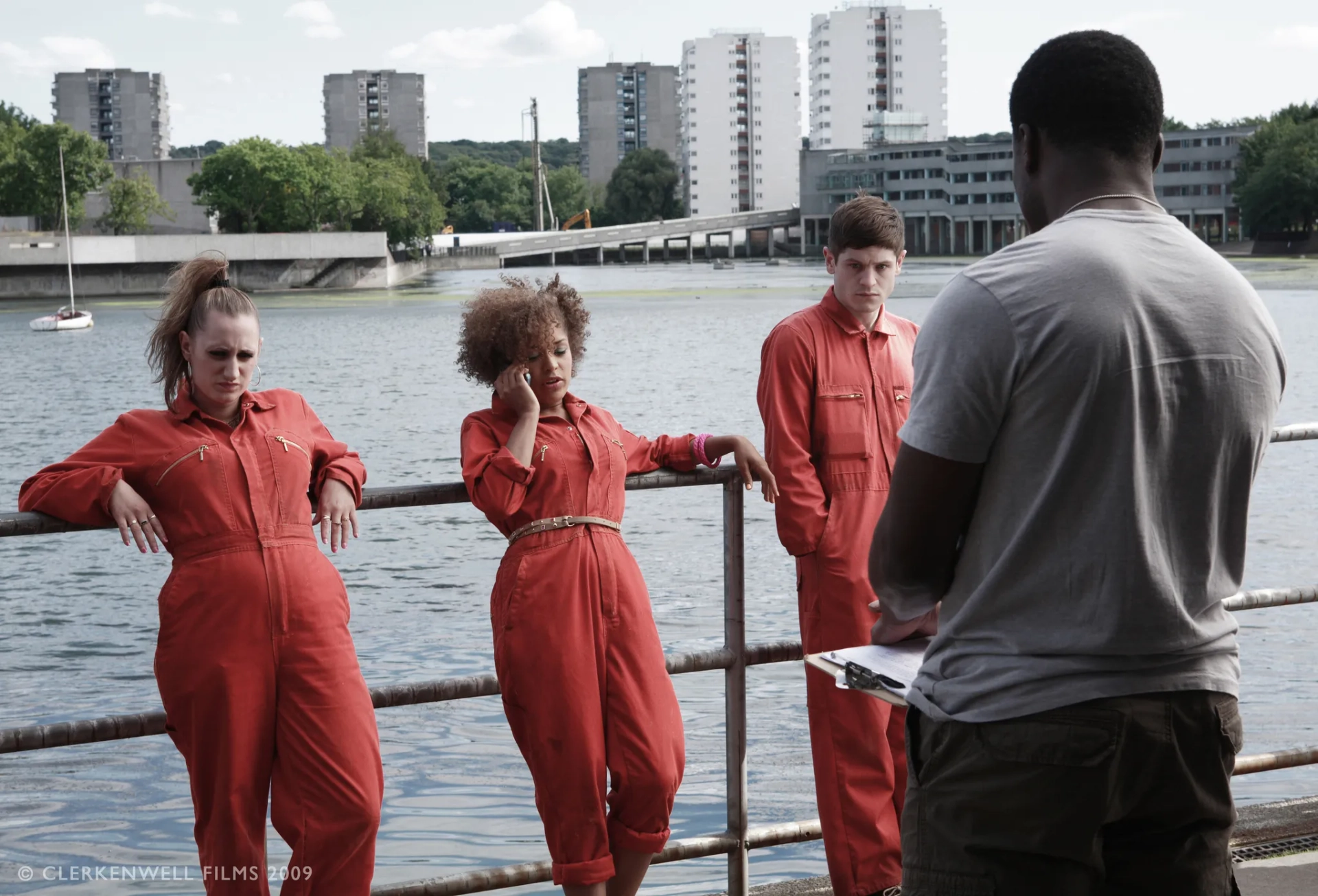 Danny Sapani, Lauren Socha, Antonia Thomas, and Iwan Rheon in Misfits (2009)