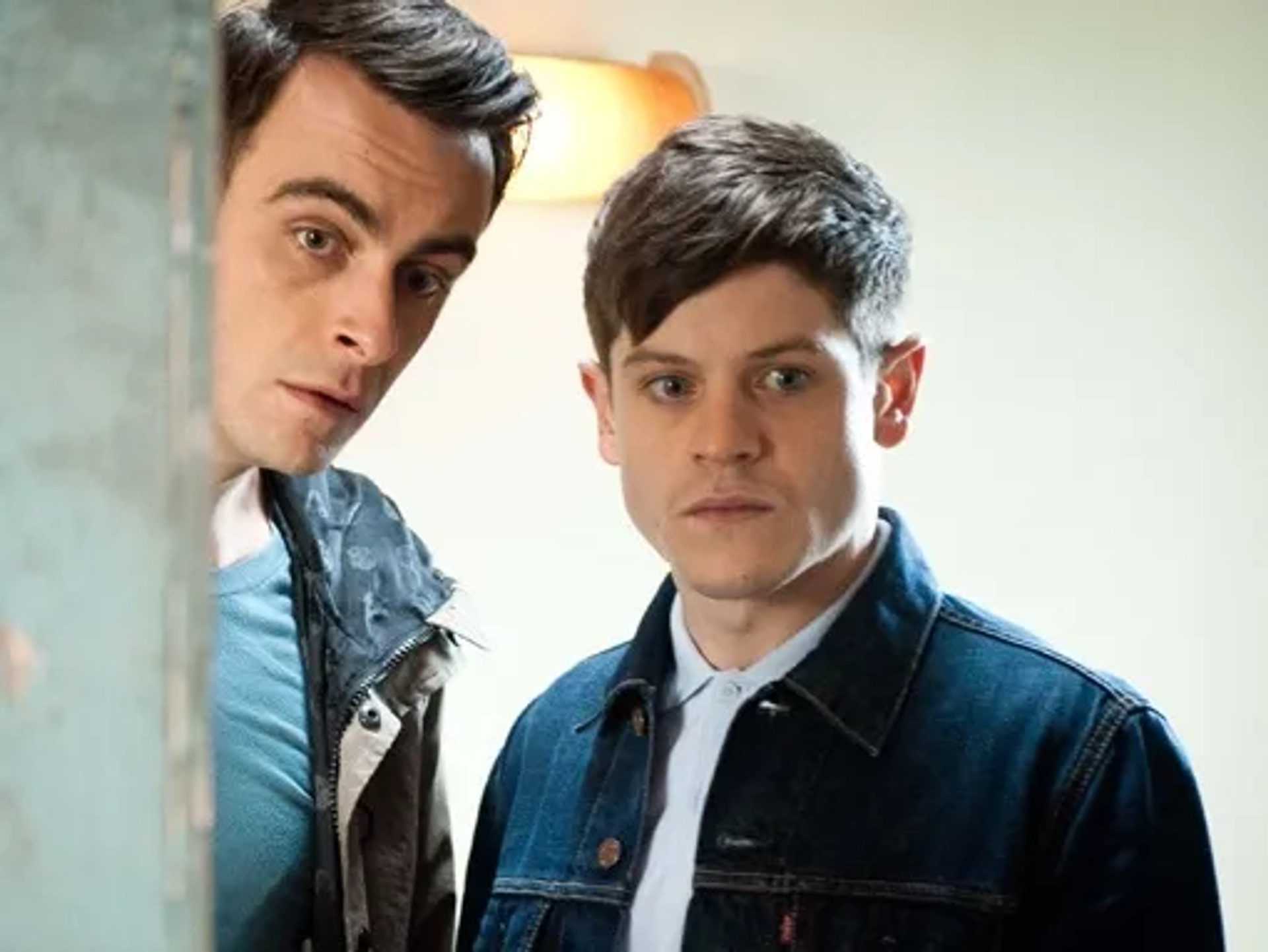 Joe Gilgun and Iwan Rheon in Misfits (2009)