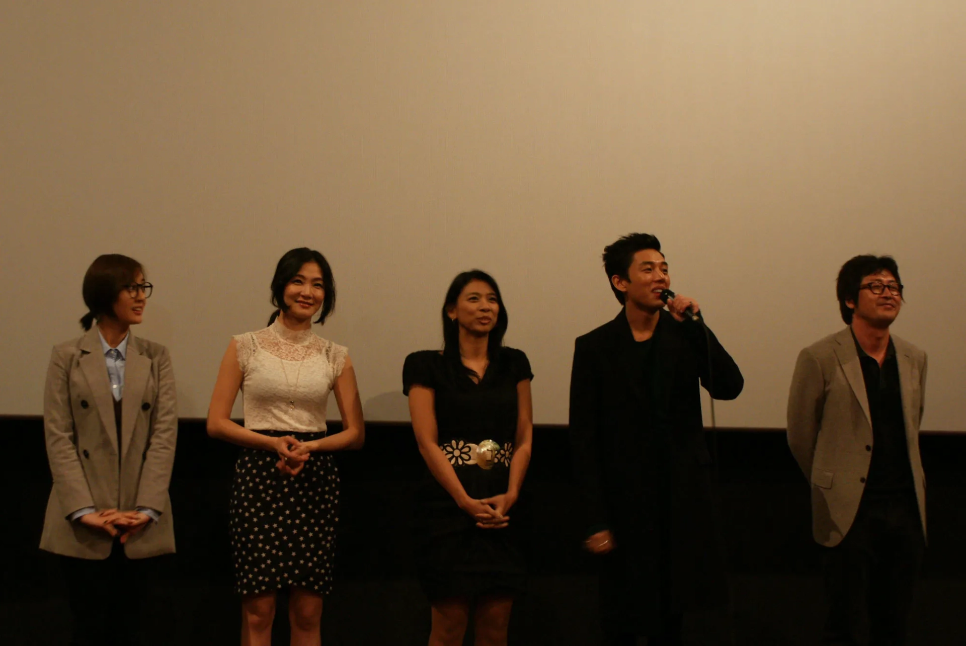 Park Hyo-ju, Kim Yoon-seok, Yoo Ah-in, Kang Byeol, and Jasmine at an event for Punch (2011)
