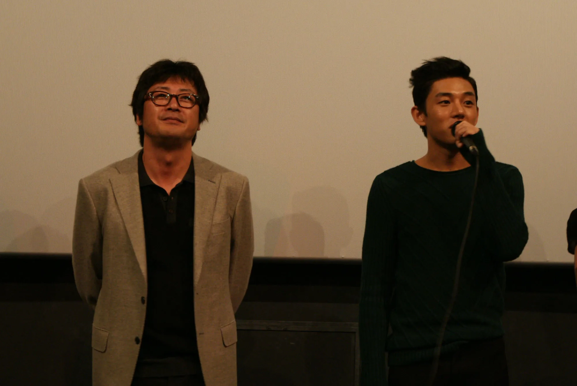 Kim Yoon-seok and Yoo Ah-in at an event for Punch (2011)