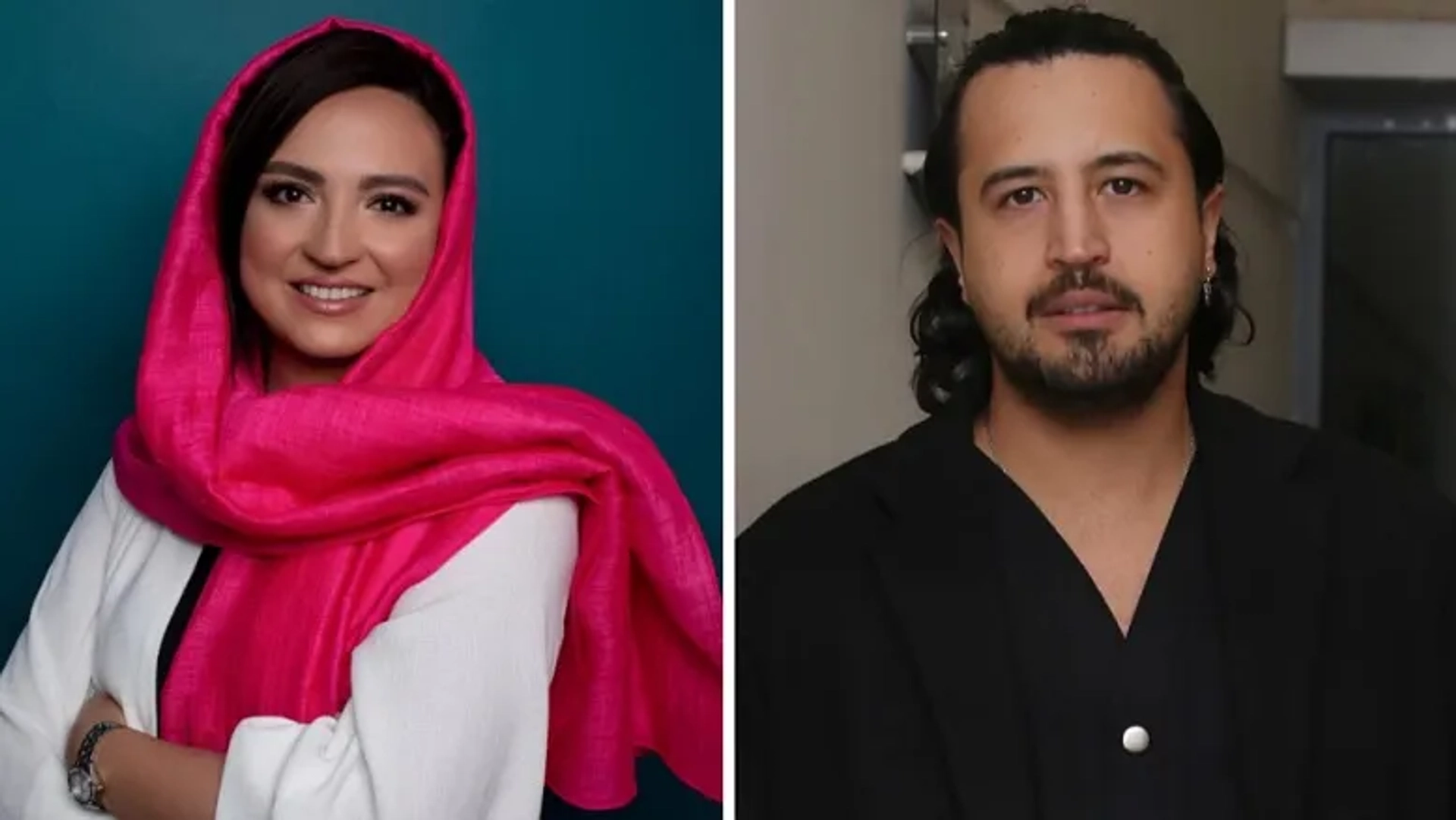 مهرداد صدیقیان و گلاره عباسی در  جمع بازیگران فیلم پرستاره «دانه‌های انگور»