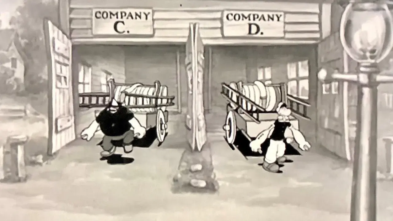 انیمیشن آتش سوزیِ دو آژیره (The Two-Alarm Fire 1934)