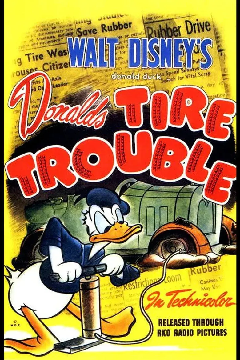 انیمیشن دردسر لاستیک دونالد (Donald's Tire Trouble 1943)