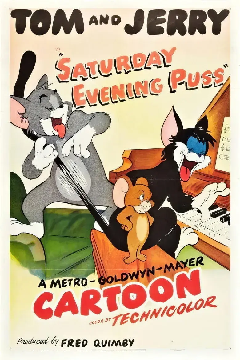 انیمیشن شب‌نشینی گربه‌ها (Saturday Evening Puss 1950)